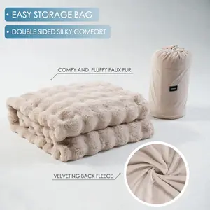 MACINSO Bubble Blanket with Storage Bag Soft Comfortable Throw Blanket Cozy Warm Napping for Home Office Travel Camping Global Picks