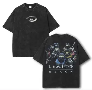 Halo Reach Noble Team Unisex Washed Cotton T-Shirt, Tank Top, Hoodie RPG graphic tees Top anime manga game merch Casual Streetwear men gifts shirts men Menswear Hoodie Print Straight Tshirt Shortsleeve