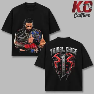 Roman Reigns Tribal Chief T Shirt | Two Sided WWE Bootleg Graphic Tee | Tribal Chief Bloodline Tattoo Shirt | Oversized Heavyweight T-Shirt for Men & Women | Retro 90s Minimalist Pro Wrestler Merch Gift | Roman Reigns Tee | Shhh Acknowledge Me Tee