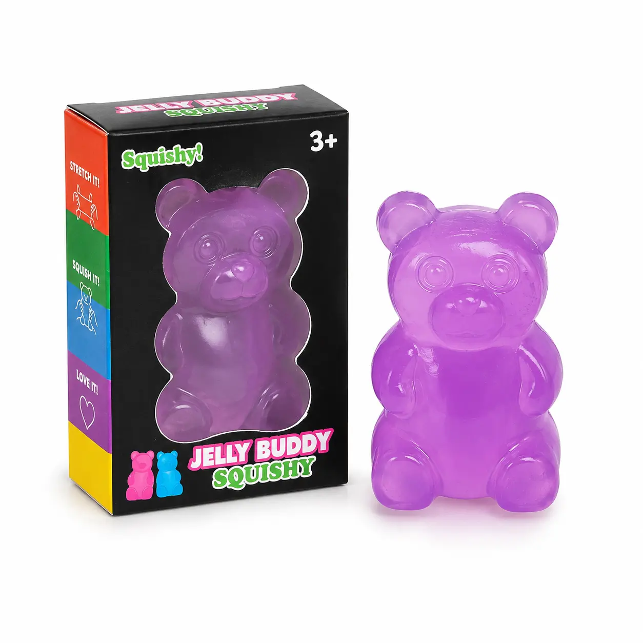 Stretchy Jelly Buddy Squishy Toy, Classic Novelty Stress Relief Toy for Kids