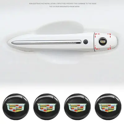 2-Pack Cadillac Emblem Badges - Chrome Silver Decals For CTS, SRX, ATS, XLR & More
