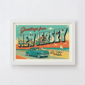 New Jersey Postcard Art Print