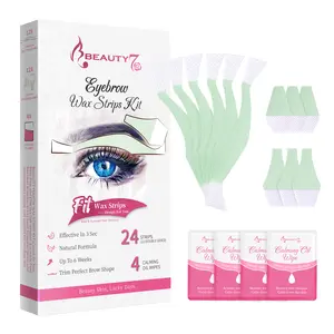 Beauty7 Official Eyebrow Wax Strips, Facial Wax Strips, Hair Removal, Waxing Kit for Women, Eyebrow Shaper, at Home Waxing, for All Skin Types Lasting Result Effective Comfort