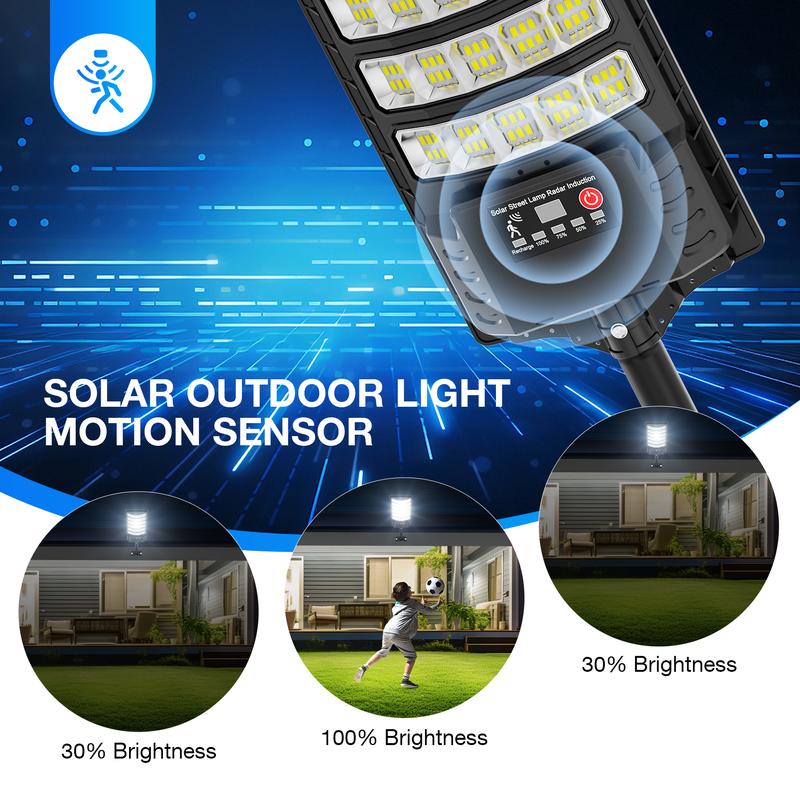 4Pack Solar Street Lights, 30000LM Outdoor Flood Light, Dusk to Dawn, IP66 Waterproof Solar Powered Parking Lot Light with Remote Control, 6500k Dimmable Security Lamp