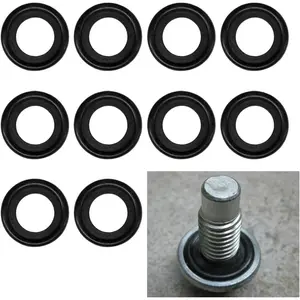 10PCS Oil Drain Plug Gasket, M12 Rubber Sealing Gasket Replacement for OEM#12616850, Engine Oil Pan Crush Washers For Buick,Cadillac,Chevy (M12)