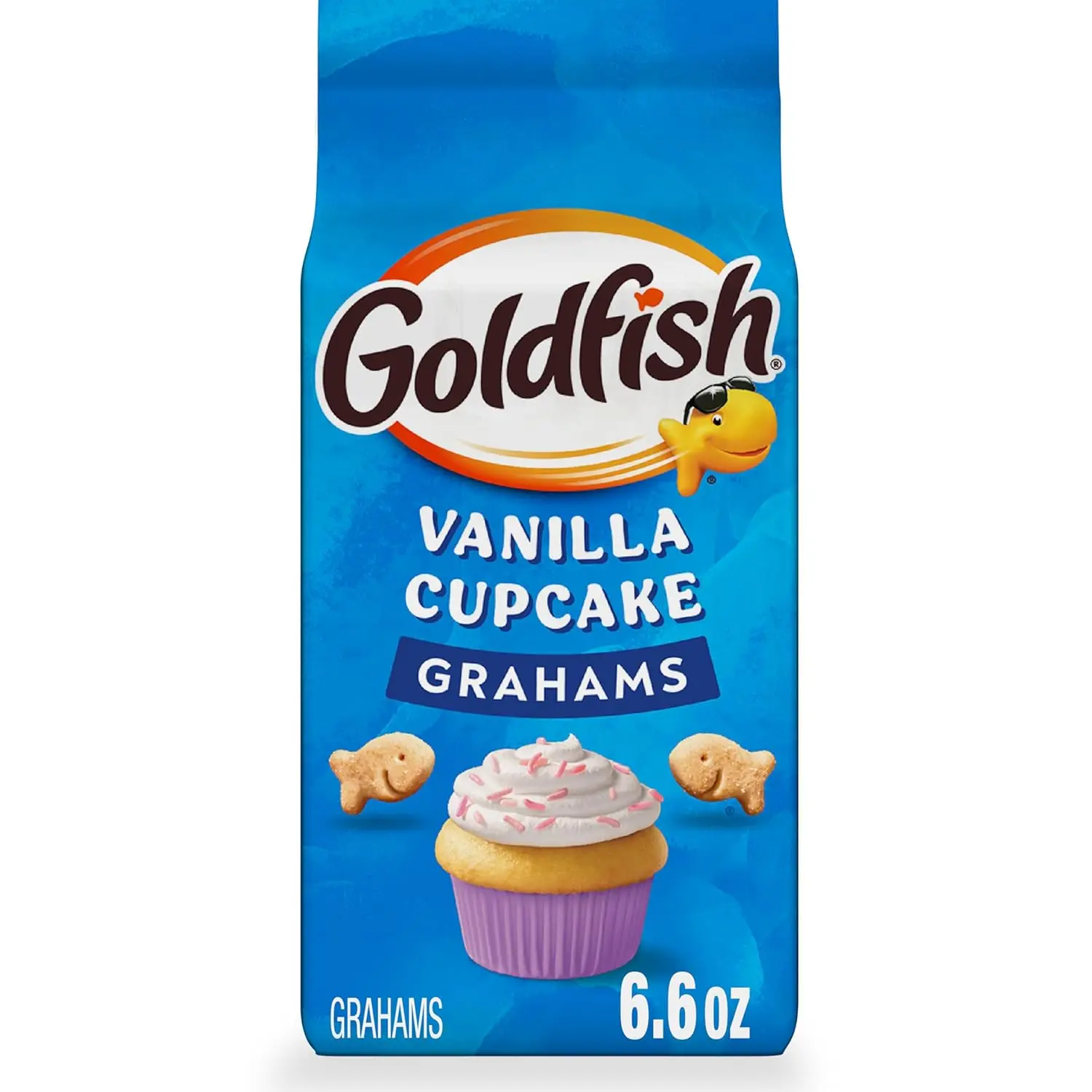 Pepperidge Farm Goldfish Grahams Vanilla Cupcake Crackers – Sweet Baked Snack, Kid-Friendly Treat, 6.6oz Bag