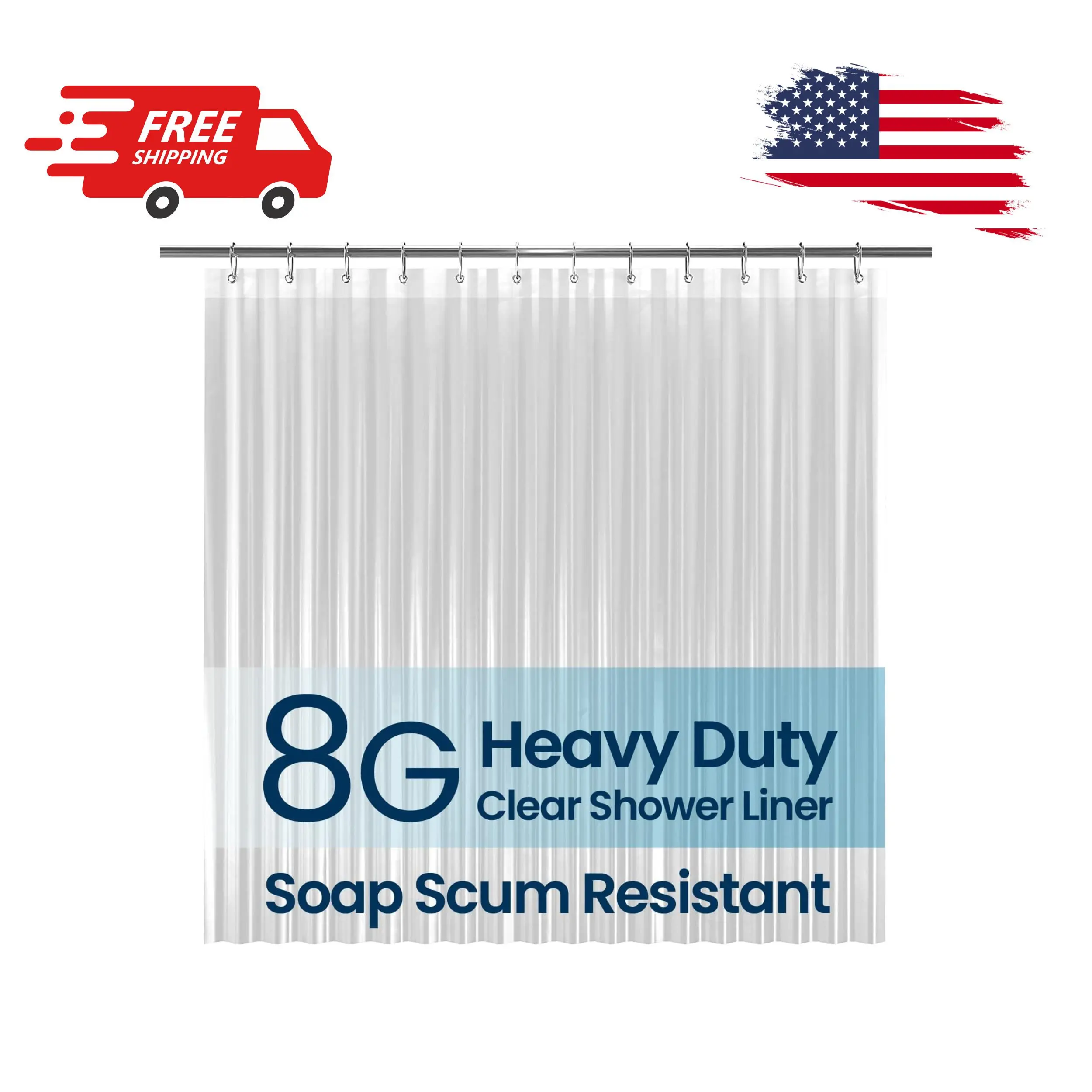 Bathroom Shower Curtain Waterproof Plastic Shower Curtain 72x72