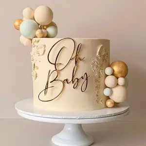 Acrylic Newborn Cake Topper Sweet Weekend Decor for Baby Shower Party Decor Supplies Gender Reveal Adorable Oh Baby Cake Decor Wedding Cake Topper