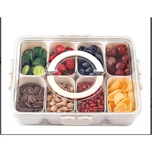 Portable Divider Plates with Lids and Handles for Parties Snack Boxes Food Containers and Vegetable Trays White Multi-functional Refrigerator Organizer Bottles Organiser