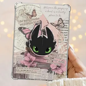 Cute Black Furry Cartoon Night Dragon Magnetic Kindle Grip Book Lover Cute Bookish Kindle Accessories Phone Holder PopSocket Phone Grip Magnetic Pop Socket Phone Grip