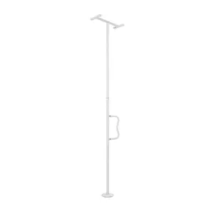 VEVOR Floor-to-Ceiling Transfer Pole,  Tension Mounted Bathroom Grab Bar with Anti-Slip Curve Handle, 300 Lbs Capacity Security Pole for Elderly, Ideal Senior Safety Pole for 7-10 Ft Ceilings, White