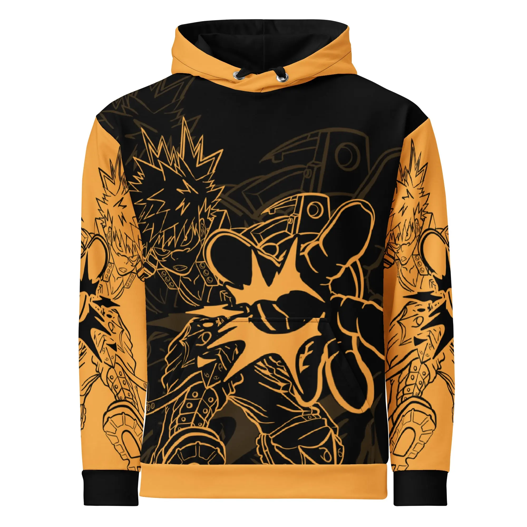 My Hero Academia Katsuki Bakugo Dynamight “Dynamite” Unisex All Over Print Graphic Pullover Anime Hoodie - Japanese Anime Inspired Streetwear Fashion Hoodie, Anime Merch, Anime Clothing, Anime Character Hoodie, Gift For Anime Lovers, Gift For Anime Fan