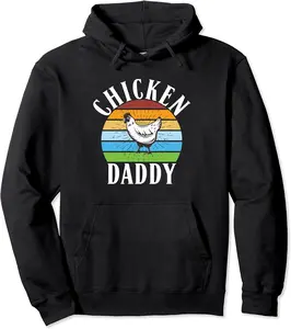 Chicken Daddy Retro vintage Style Chicken Pullover Hoodie - Emilyschwe Shop 89B0BWDY9S3Z