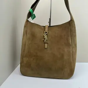 Pre-owned Yves Saint Laurent Suede Shoulder Bags Le 5 A 7 Hobo Brown CPU0301