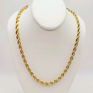 Rope Necklace Yellow Gold Filled Chain Cadena Soga Oro Laminado