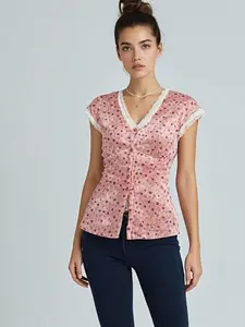 Women's Floral Print Button Vest Top, Casual Sleeveless Summer Fashion, Lightweight & Breathable Design, Perfect for Daily Wear