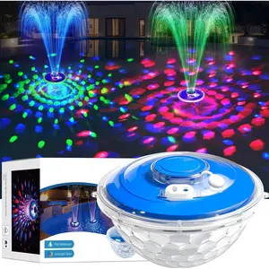 Upgraded Pool Fountain, Floating Pool Fountain with Lights, Above Ground Pool Water Fountains with Anchor, Swimming Pool Fountains for Inground Pool-1PC