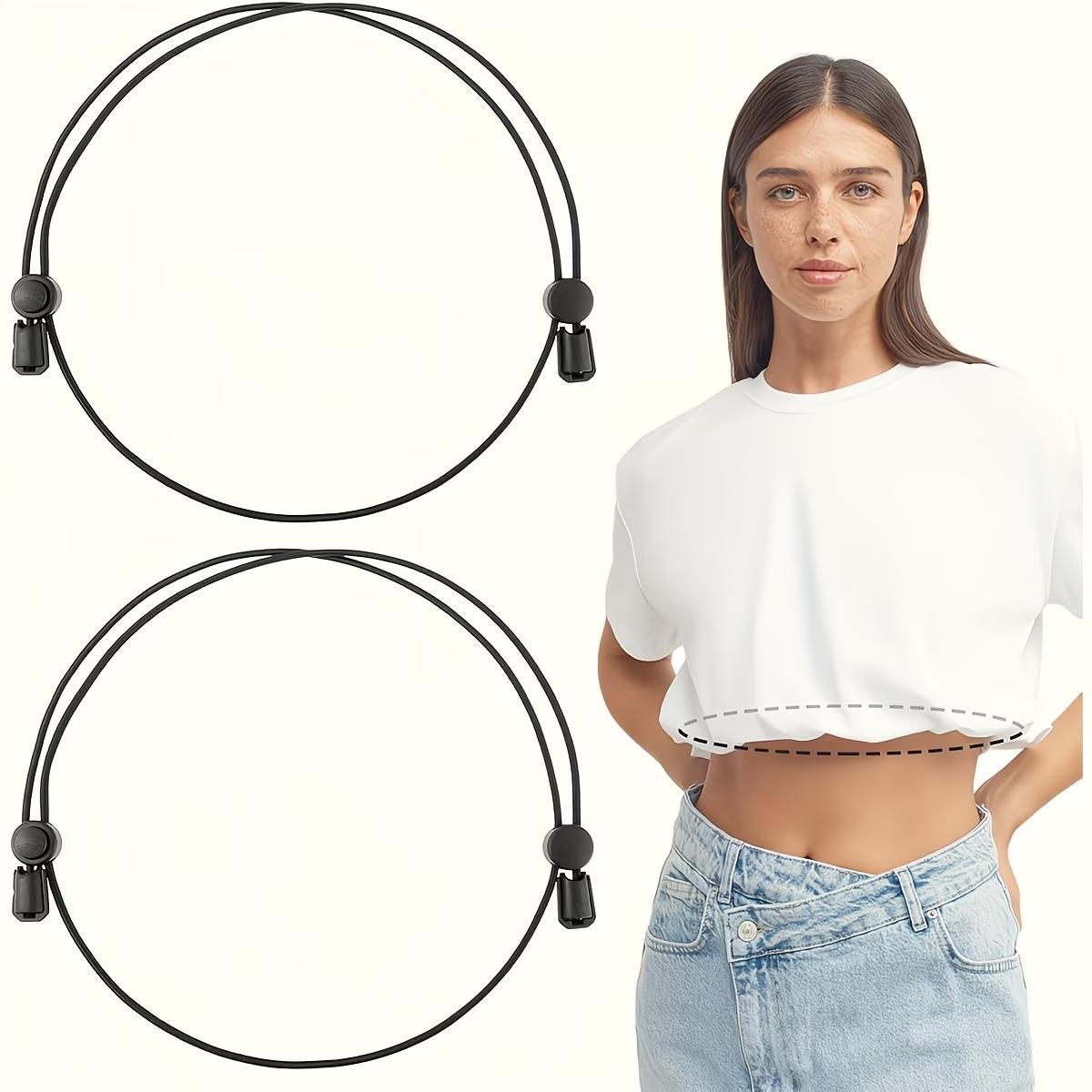 2 Pack Shirt Tuck Band Women, Adjustable Tool for Sweater and Shirts Belly Leaking Elastic Crop Bands to Change The Style of Your Tops Shirt Stays Belt for Women