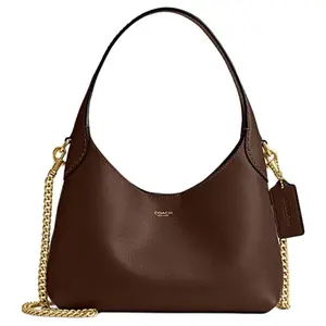 COACH Brooklyn 23 Leather Crossbody Shoulder Handbag for Women, Magnetic Logo Closure, Mini Style, Maple Color