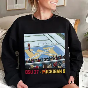 Ohio State mascot Brutus sneaks onto the field Nov 29 during The Game, crossing out the M in Michigan's end zone, brutus buckeye