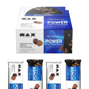 MAX TITANIUM Power Protein Bar | Whey Protein Isolate | Digestive Support Snack Bars | 1.4 Oz (12 Count Chocolate or Cookies Flavor