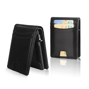 Slim RFID Protected Bifold Wallet for Men - Genuine Leather Minimalist Design, Compact for Front Pocket Carry, Ideal for Daily Outings and Important Document Security