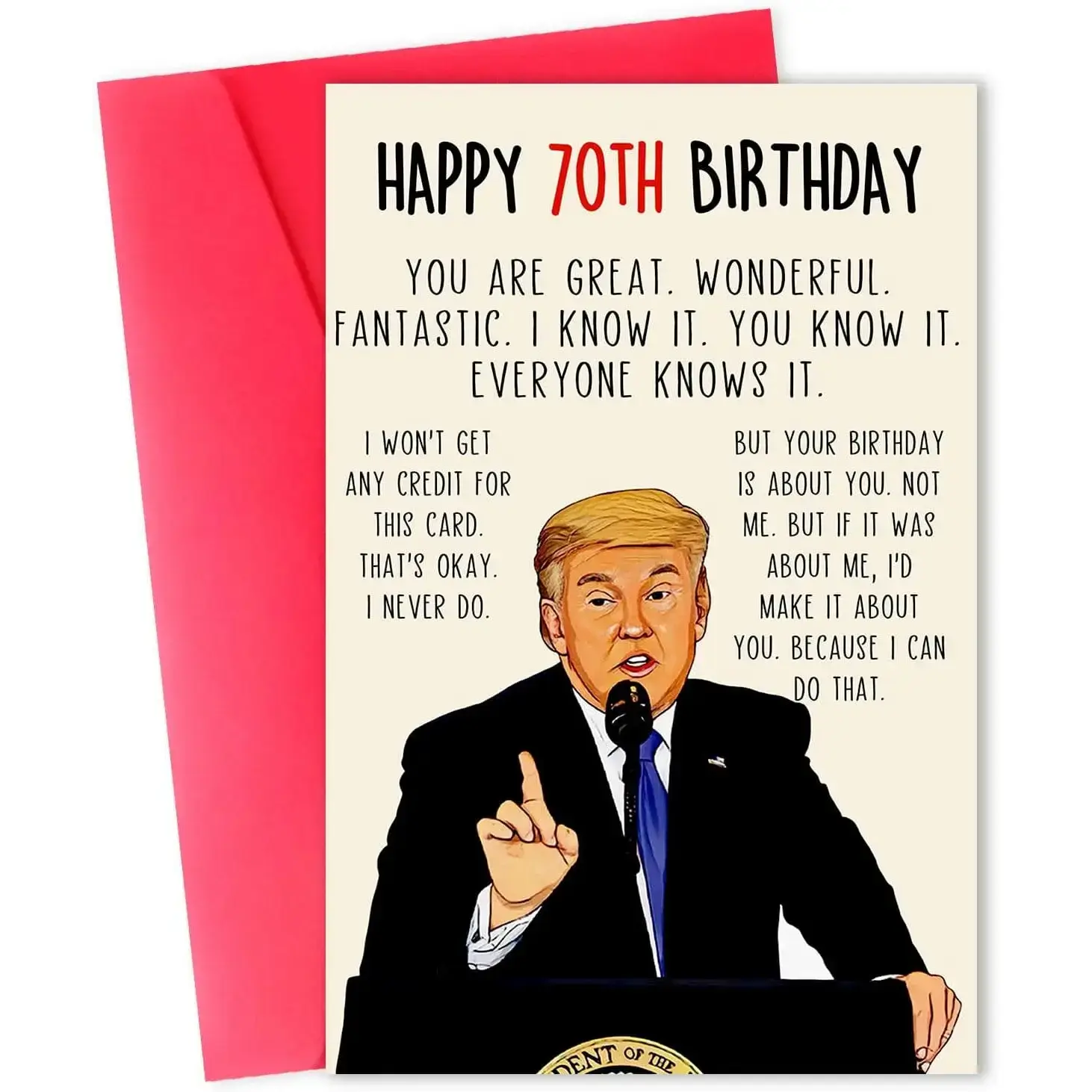 Funny 70th Birthday Card for Women Men, Humor Birthday Gifts for 70 Year Old Men Women, Happy 70th Birthday Decorations for Dad Mom Grandpa Grandma
