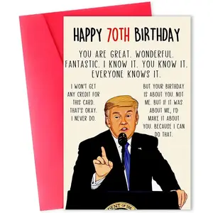 Funny 70th Birthday Card for Women Men, Humor Birthday Gifts for 70 Year Old Men Women, Happy 70th Birthday Decorations for Dad Mom Grandpa Grandma