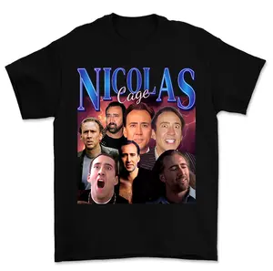 Nicolass Cage Bootleg Tee Meme Parody Shirt Gift For Fan