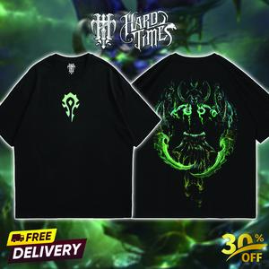 HardTimesClothing - Illidan World of Warcraft T-shirt, Double-Sided Graphic Tee, Unisex Casual T-shirt, Soft Wearable Gift, Game Lovers Graphic Tee, Vintage game Streetwear for Daily Fit, Soullive Gamer, Everyday wear,Y2K