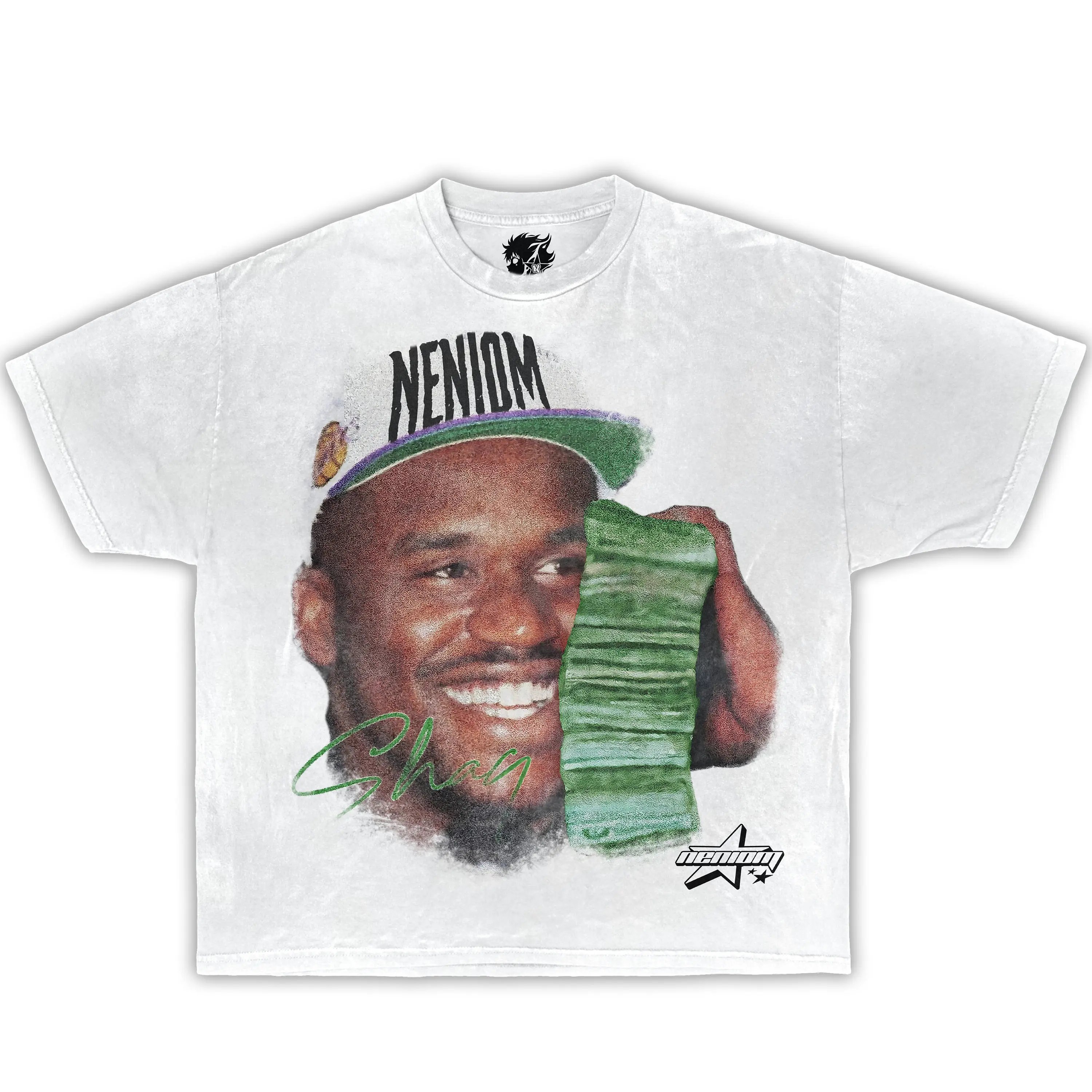 Shaq Money Talk Tee Boxy Cotton T-Shirt, HG y2k, streetwear, basketball shirts, graphic tee, vintage