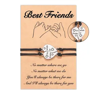 2/3Pcs Best Friend Sister Bracelets Graduation Birthday Anniversary Gifts for Women Girls Heart Matching Bracelets