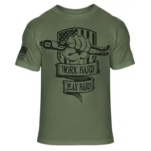 Rodbuster American Flag T-Shirt – Rebar Worker Graphic Tee with Patriotic Skull, Built for Iron Benders Who Work Hard and Play Harder