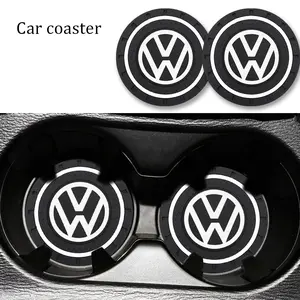 Car Water Cup Holder Mat, Round Silicone Volkswagen Interior Accessory, Universal Car Logo Non-Slip Coaster, Model Xinghao