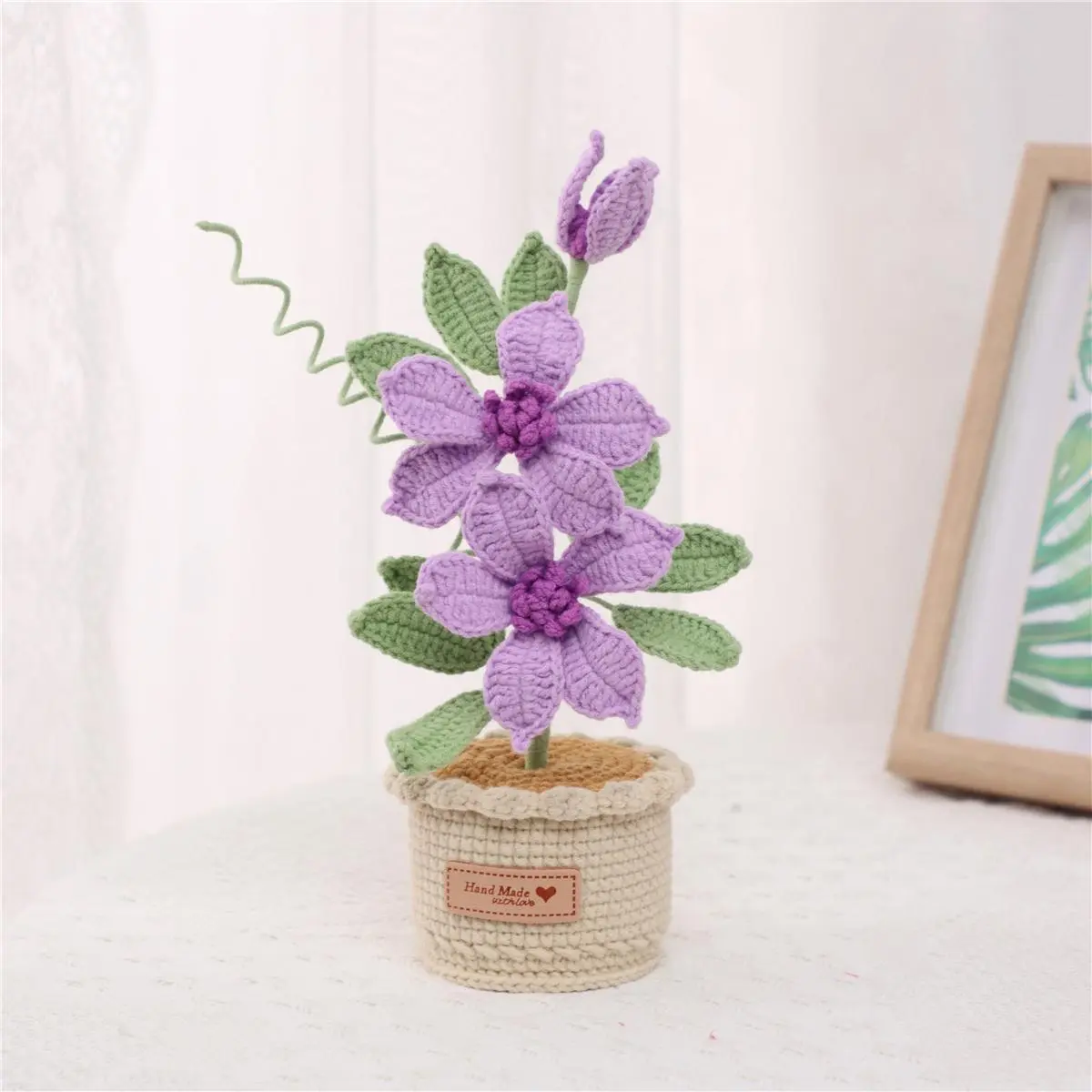 Handmade Crochet Potted Plant, 1 Count Artificial Flower Potted Plant, Decorative Flower for Home Office Desk, Home Decor Supplies, Fruit, Crochet Artificial Flowers, Artificial Flower Decoration, Faux Flower Plant
