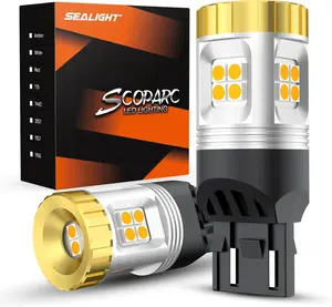 SEALIGHT 7443 LED Bulb for Turn Signal Lights, 1200% Super Bright, Amber Yellow, 2PCS Replacement for Original Bulbs
