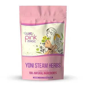 Fivona Yoni Steam Herbs for at Home V Steaming - Pink Magic Recipe for Cleansing and Natural Detox, Supporting pH Balance, Relaxation and Odor Control - Postpartum Self-Care - All Natural Calming Herbal Blend for 2 to 4 Sessions - 1.76 Ounces