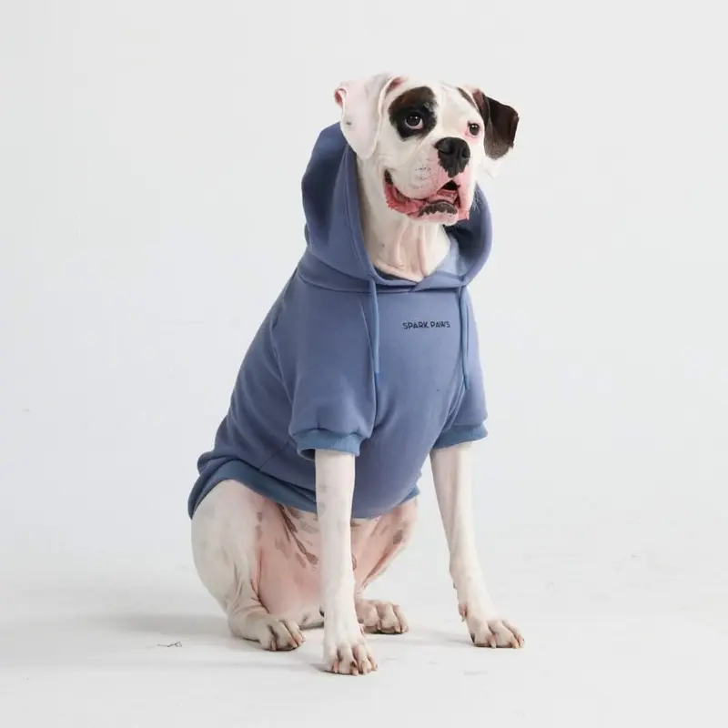 Spark Paws Essential Dog Hoodie - Dog Sweater Sweatshirt Clothes for Large Dogs Puppy | Warm Fleece-Lined Outfit, 4-Way Stretch, Sizes Small to 5XL, Fit Tested on French Bulldog, Frenchie & Pitbull