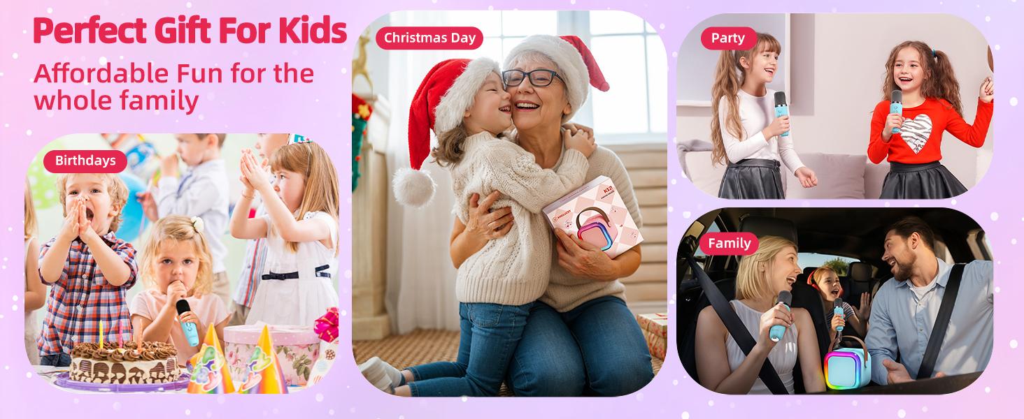 Mini Karaoke Machine for Kids Adults, 2026 TOP Birthday Gifts for Girls Boys 3,4,5,6,7,8+Year Old Toddler Toys, Portable Bluetooth Speaker with 2 Wireless Karaoke Microphones Player (Blue)