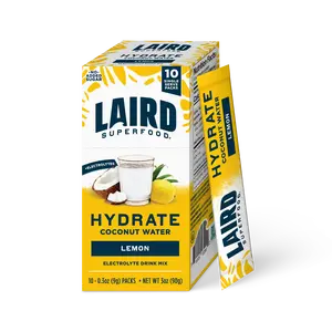 Laird Superfood Hydrate Lemon Coconut Water Electrolyte Drink Mix 10 Single Sticks Natural Nourishing Hydration Laird Superfood Hydrate Lemon Coconut Water Electrolyte Drink Mix 10 Single Sticks Natural Nourishing Hydration