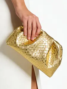Women's Party Envelope Clutch Bag, Artificial Leather Material, Solid Pattern Design, All-Seasons Use, Ideal for Evening