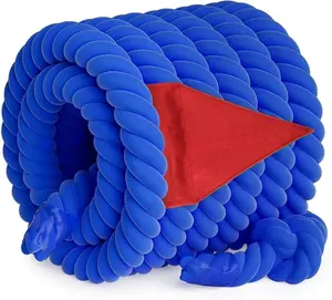Tug of a War Rope for Kids and Adult, 25FT Tag o War Ropes with Flag for Outdoor, Outside Carnival, Lawn, Field, Team Building Game, Safety Cord for School and Church, Blue