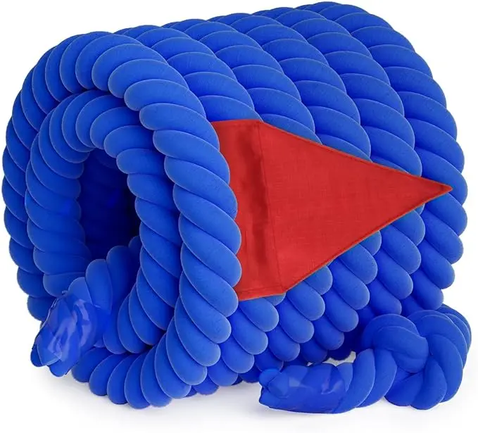 Tug of a War Rope for Kids and Adult, 25FT Tag o War Ropes with Flag for Outdoor, Outside Carnival, Lawn, Field, Team Building Game, Safety Cord for School and Church, Blue