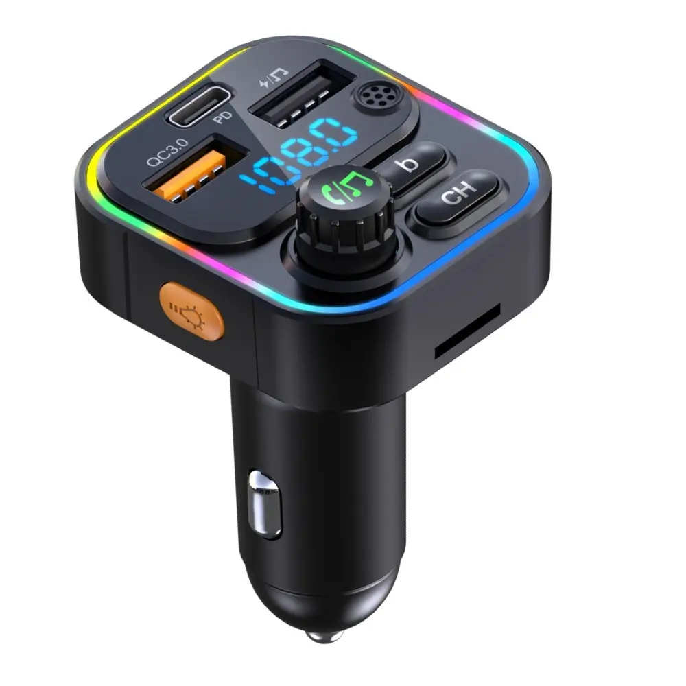 Car Fm Transmitter with Pd20w & Qc3.0 Fast Charging, Car Audio BT Wireless Adapter for Music Streaming & Hands-Free Calls, Bluetooth Ideal for Modern Drivers, Car Gadgets, Car Connectivity Adapter