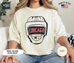 Sale of to 40% + free ship) Chicago Hockey Shirt, Blackhawk Hockey Gameday Shirt, Chicago Hockey Fan Apparel, Blackhawk Sports Apparel, Retro Chicago Hockey Gift