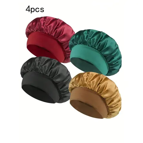 Women's Adjustable Silky Hair Bonnet - Smoothing, Friction-Free Elastic Band Luxury Haircare Accessory for Secure All-Night Sleep, Anti-Frizz Elegant Protective Style Sleep Bonnet (Sports & Outdoor Hat)