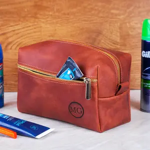 Mens toiletry bag, Personalized Fathers Day gift, Dad gift from Daughter, Leather dopp kit, Mens leather toiletry bag for Dad, Personalized Travel Bag For Men, Faux Leather Hanging Toiletry Bag, Custom Gift For Men, Groomsmen Dopp Kit For Him
