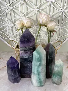 2 pounds Rainbow Fluorite point obelisk