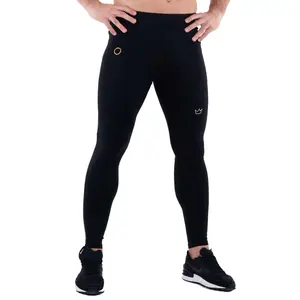 Kapow Meggings Icon PRO Black with Accents Men’s Performance Leggings Activewear with Phone + Zip Pockets | Gym, HIIT, Running & Fitness High Waisted Compression Athletic Stretchable