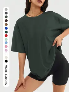 Women's Casual Loose-Fit Round Neck Short Sleeve T-Shirt, Comfortable Daily Wear, Perfect for Spring & Summer, Multiple Colors Available Tops